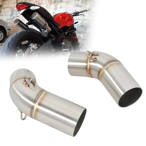 Tuyau d'échappement 51mm en inox premium pour moto Ducati Hypermotard 796