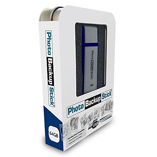Photo Backup Stick 64GB - USB Drive Picture & Video Backup for Windows Computers, iPhones, and Android Phones