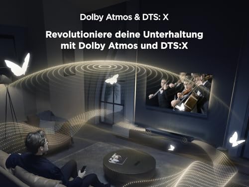 TCL Q65H Soundbar 5.1 Kanal, 580W Heimkino-Lautsprecher mit Cinema Surround, Dolby Atmos, DTS:X, Sound Expansion, Bluetooth 5.3, HDMI eARC, USB, Optisch, Wandmontage möglich, Eine Fernbedienung
