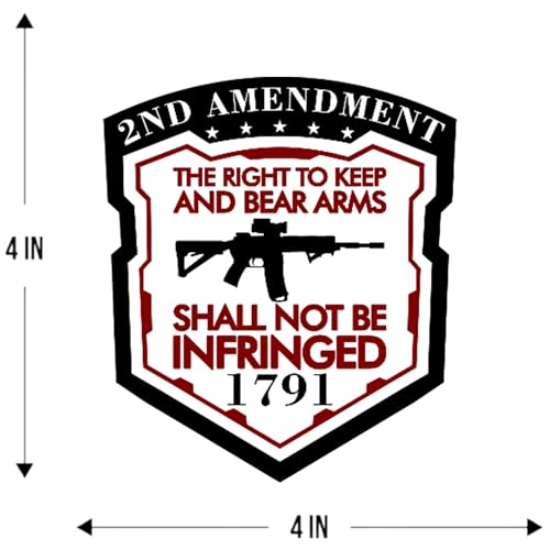 Image of eDesign 2-Pack Right to Bare Arms Shall Not Be Infringed 2nd Amendment Sticker Decal - 4 Inches - 2a Sticker for Car Truck SUV Van Window Bumper Wall Laptop Tablet Cup Tumbler and Any Smooth Surface