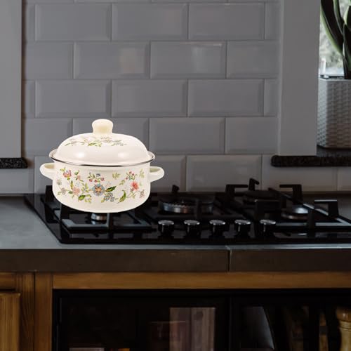 Marmite émaillée avec poignée confortable et design compact multifonctionnel