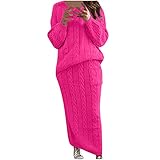 Conjunto de falda de punto para mujer, otoño e invierno, suéter térmico de dos piezas, básico de punto, casual, conjunto de falda larga para mujer 2023 con bolsillos, Navidad, Black Friday, mujer, regalos para mujer, Cyber Monday