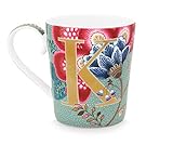 Estudio PIP PIP STUDIO 51002260 Floral Fantasy Alphabet - Taza (0,35 L, 1 unidad), color azul
