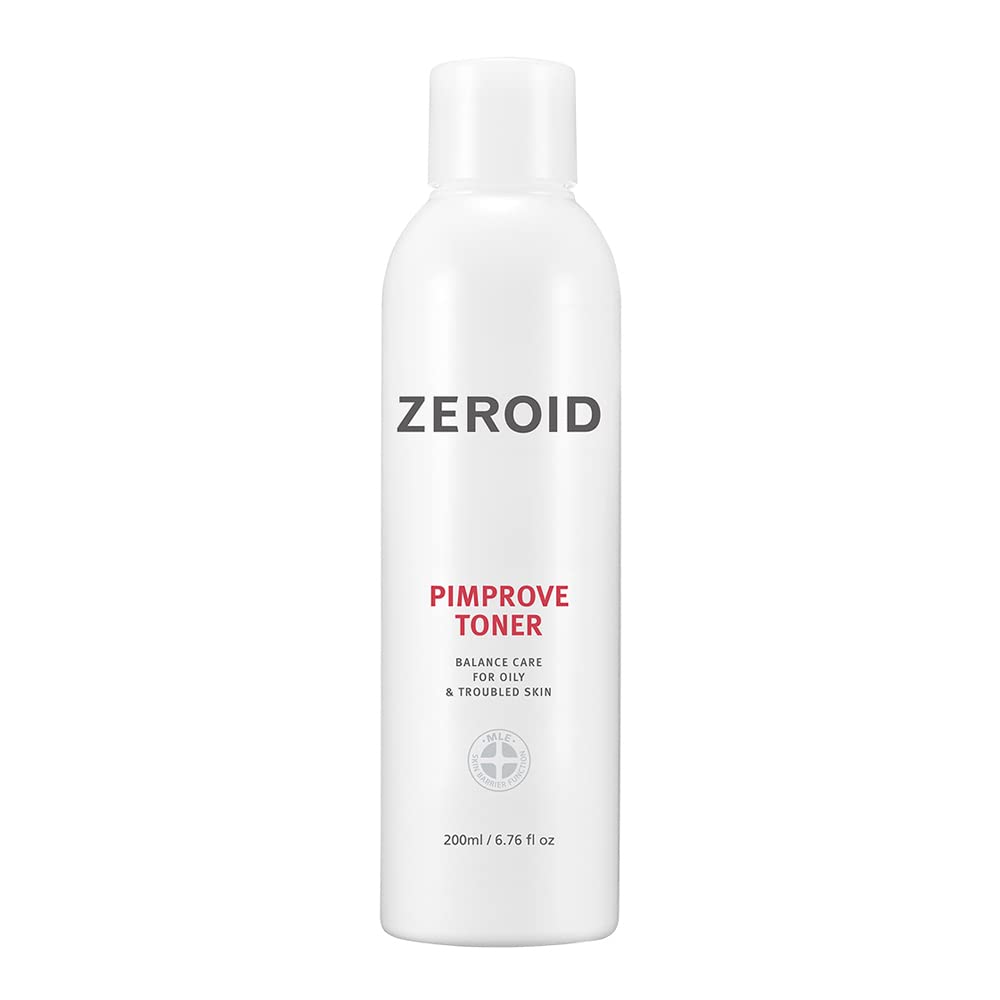 ZEROID | Pimprove Facial Toner | Skin Barrier with Hyaluronic Acid & Ceramide | pH Balanced Face Toner for Oily & Sensitive Skin | Korean Skincare | Facial Deep Hydrating | 6.76 fl oz (200ml)