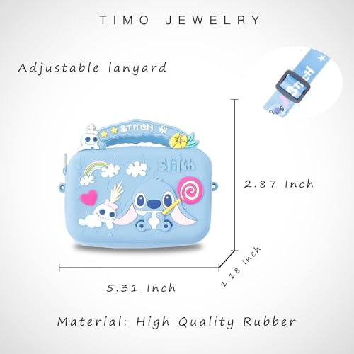 Cartoon Stitch Crossbody bag with Adjustable Shoulder Strap, Handbag with Zipper, Badge Wallet with Lanyard, Wallet Purse Shoulder Bag Coin Pouch Accessories Money Bag for Girls2