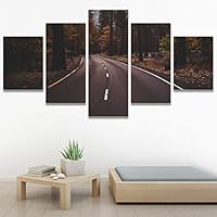 SIGNWIN 5 Panel Canvas Wall Art Autumn for Home Decorations Ready to Hang - 60