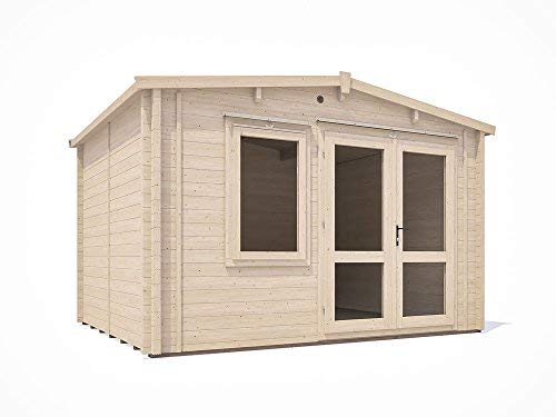 Insulated Garden Log Cabin Warm Man Cave Home Office Summer House - Warmalog™ Rhine 4mx3m