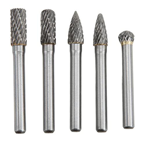Set de 5 fresas de carburo de tungsteno 6x8mm doble corte miniatura 5