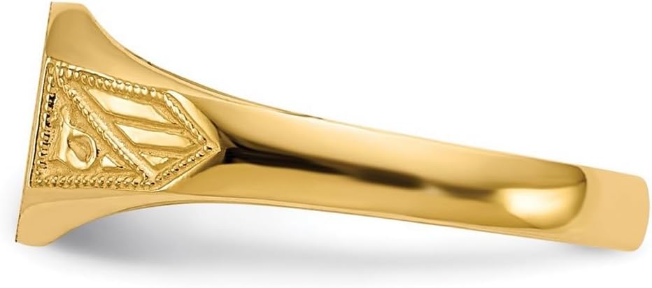 JewelryWeb 14k Yellow Gold Solid Back Signet Ring Size 6 Ring for Women - Image 4
