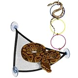 Schlangenkäfig-Spielzeug – Reptilien-Kletterzubehör, Hängematte und Ring-Set, interaktive Lebensraum-Dekoration mit sicheren Materialien | Spielzeug für Kornnatter, Bartagamen, Leguan, Gecko