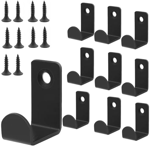 10 Stück Garderobenhaken, Kleiderhaken Schwarz, Kleiderhaken...