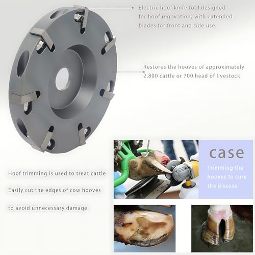 Image of 7 Blade Hoof Trimming Disc for 4.5 and 5 Inch Angle Grinders | Aluminum Alloy Grinder Wheel for 4.5 inch & 5 inch Angle Grinders, Livestock Care Tool for Cattle, Horses & Sheep