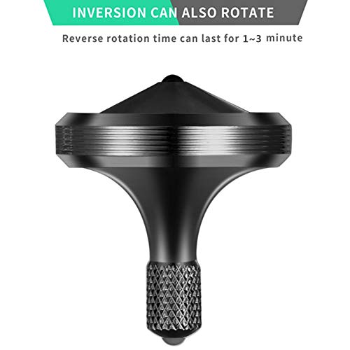 CHEETOP Precision Metal Spinning Top, Well Made Stainless Steel Spin Long Lasting Exceed 8 Mins Desktop Gyro EDC Toy, Perfect Balance Easy to Use Kill Time Efficiently (Pro Max-Black) - Thumbnail 3