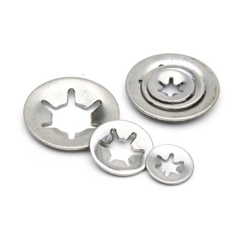 Bearings, 20-50pcs/lot M2 M2.5 M3 M4 M5 M6 M8 M10 M12 Bearing Retaining Rings Flower Washer Clip(65 Manganese Steel,50Pcs M2.5x8mm),High Hardness and Toughness(304 Stainless Steel,50Pcs M6x16mm)