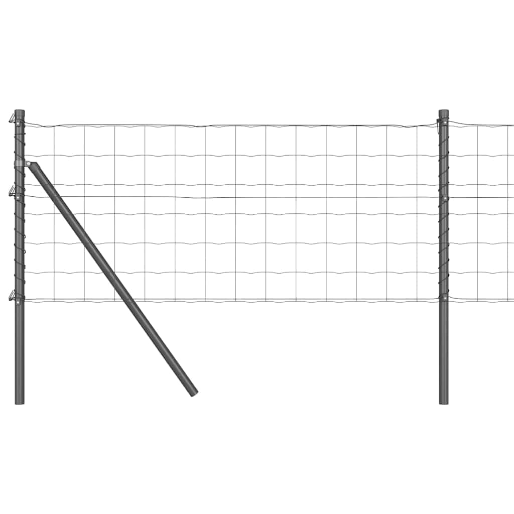 Fence with Post Grey 0.4 x 10 m Steel and PVC Outdoor Garden Panel Set Weather Resistant Customizable Sturdy Privacy Boundary for Terrace Pet Area Backyard Modern Style