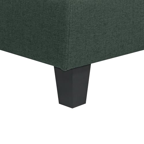 Beliani Fabric Polyester 1-Seat Corner Section Armchair Seat Padded with Throw Cushion Dark Green Unstad - Image 4