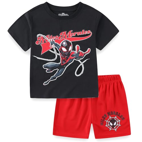 Image of Marvel Spider-Man Miles Morales Boys Short Sleeve T-Shirt and Shorts Set for Big Kids