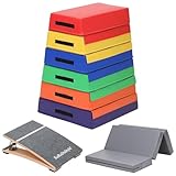 KaRaDaStyle 跳び箱 ソフト 飛び箱 とび箱 ジョイント式 とびばこ 子供 幼児 保育園 幼稚園 小学生 運動 自宅 体育 クッション 子ども 室内 家庭用 ロイター板 スプリング式 ジャンプ板 着地 マット 衝撃吸収 (6段/カラフル+踏切版+マットセット)