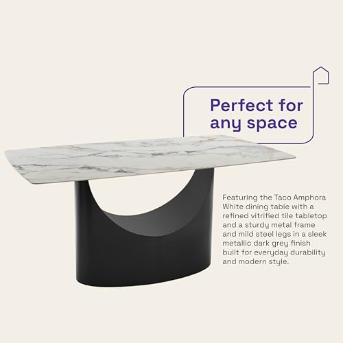 Image of Wakefit Taco Dining Table - 6 Seater Marble Finish Top