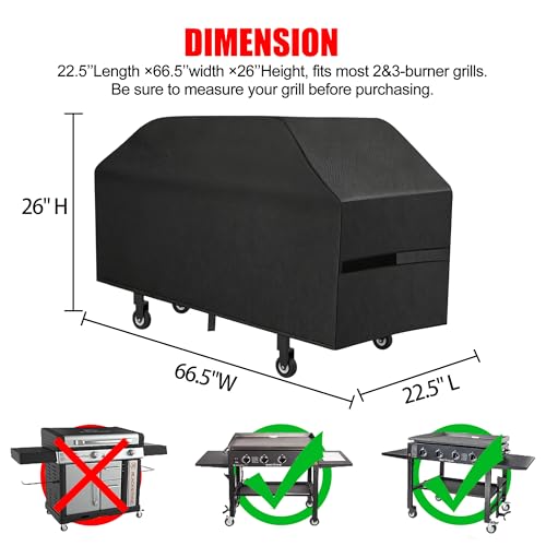 Image of Griddle Cover, 36 Inch BBQ Gas Flat Top Grill Cover for Blackstone Grill, Waterproof, Anti-Uv, Rip-Proof, Fade Resistant Material, Outdoor Griddle Cover with Hook-and-Loop Straps, Black