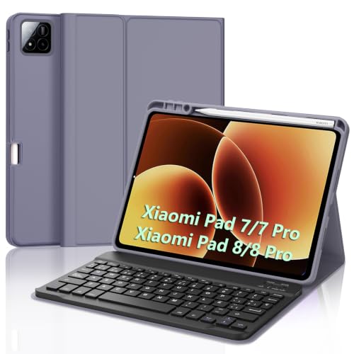 Funda teclado para Xiaomi Pad 8 Pro de 11.2 pulgadas diseño magnético premium púrpura