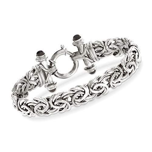 Ross-Simons Sterling Silver Byzantine Bracelet With Black Onyx3