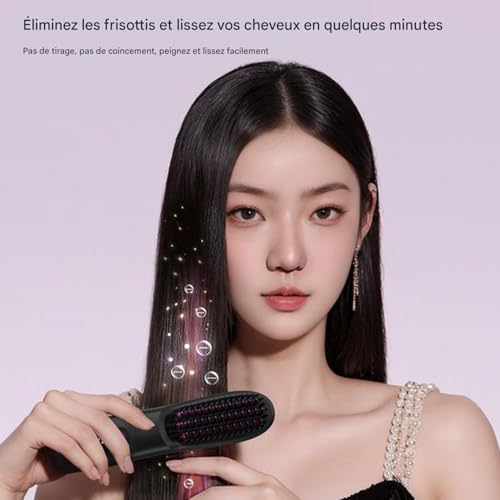 Brosse lisseuse ionique chaude avec 3 températures réglables