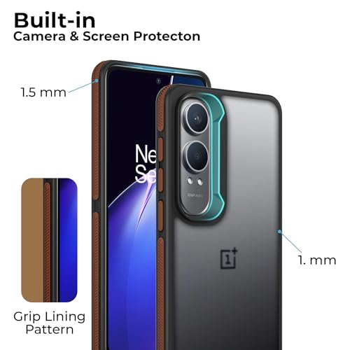 Image of A rtistque Frosted Ultra Matte Back Cover Case for OnePlus Nord CE 4 Lite 5G | Smooth Sides with Grip | Stylish Protective Design | Raised Camera Edges Polycarbonate;Thermoplastic Polyurethane - Brown