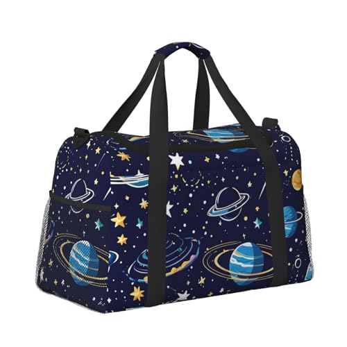 Outer Space Stars Print Travel Duffel Bag for Men & Women, Foldable Travel Bags and Spacious Weekender Tote Bag for Storage Toiletry Luggage Personal Item3