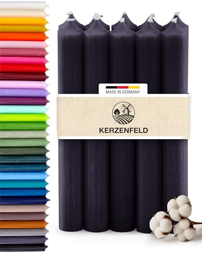 Stabkerzen Anthrazit, 10 Stück, 180mm x 22mm, Durchgefärbte...