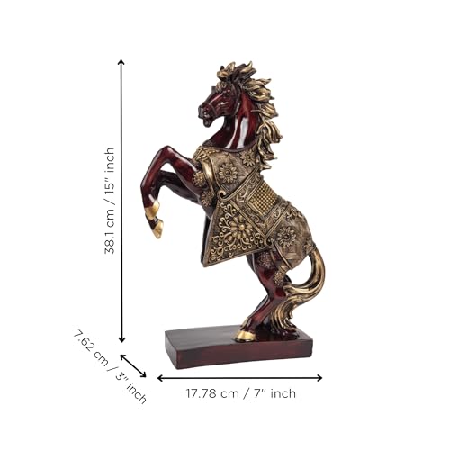 Image of eCraftIndia Resin Running Horse Showpiece for Home Decor Office | Gift for Housewarming Birthday