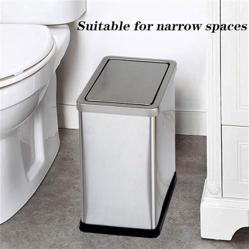 Caneca de basura de acero inoxidable 15L con tapa miniatura 5