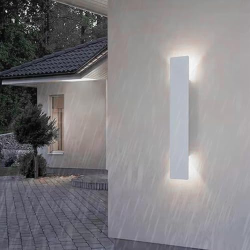 Applique murale LED extérieur étanche IP65 luminaire long alu 41cm blanc