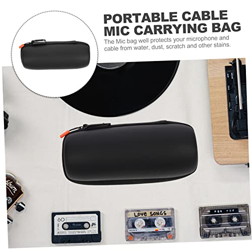 Milisten Microphone Bag Portable Microphone Leather Mic Carrier Leather Mic Pouch Outdoor Mic Pouch Microphone Holder Pack Portable Mic Pouch Mic Pack Eva Audio Black Cable Microphone Case #TOP3