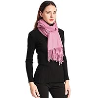EASE LEAP Pashmina Xale feminino cachecol de inverno quente envoltório de casamento lenços femininos para vestidos de noite, Rosa empoeirado, 78.5" x 27.5"