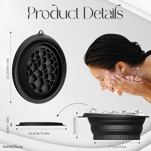 Image of Ice Face Bowl for Skin Care, Black | Foldable, Reusable, Cold Therapy, Portable