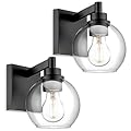 METWET Bathroom Light Fixtures, Vanity Light, Modern Wall Sconces with Globe Shade, Bathroom Wall Lights for Mirror Kitchen Bedroom Hallway Living Room