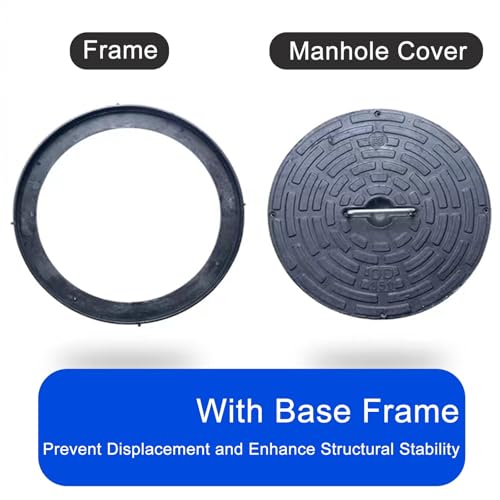 Couvercle de fosse septique rond en PE 315 mm avec poignée pour jardin
