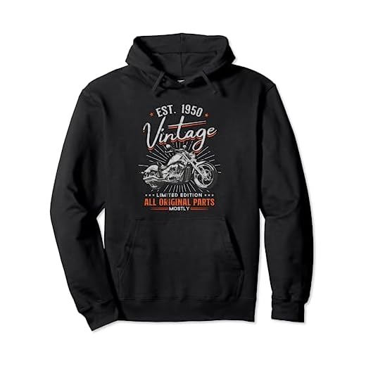 Est 1950 Vintage All Original Parts Moto 73 Cumpleaños Sudadera con Capucha
