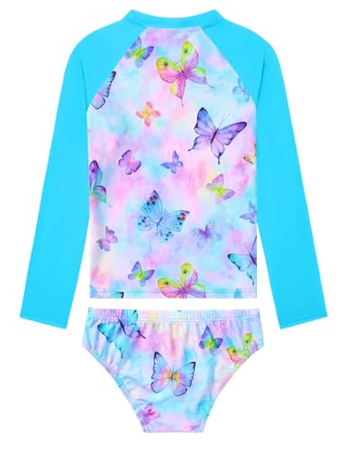 Image of Girls Rash Guard Swimsuit Two Pieces Adorable Swimswear Quick Dry Bathing Suit Long Sleeve