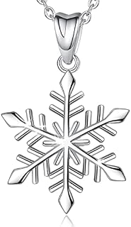 EUDORA Harmony Ball 925 Sterling Silver Snowflake Necklace for Women, Snowflake Stud Earrings for Women, Elegant Snow Jewellery Gift for Mom Wife, 18" Chain