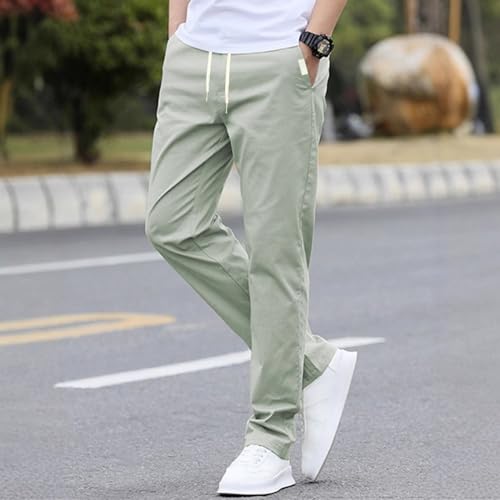 DuDubaby Track Pants Men Men's Casual Drawstring Regular Fit Lightweight Stretch Joggers Elastic Waist Straight Leg2