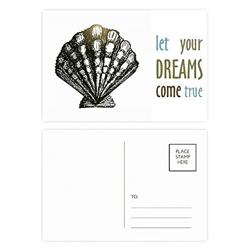 Cartes postales vie marine Scallop lot 20 noir idée cadeau correspondance