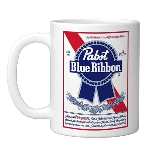 PBR Classic Beer Can Pabst Style Ceramic Mug, White