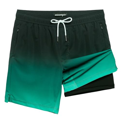 Image of maamgic 2 in 1 Mens Swim Trunks 7 Inch Swim Shorts Swim Suits Board Shorts