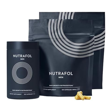 Nutrafol Men's Hair Growth Supplements, Clinically Tested for Visibly Thicker Hair and Scalp Coverage, Dermatologist Recommended - 3 Month Supply, Pack of 3 Cover