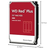 WD Red Plus interne Festplatte NAS 4 TB (3,5'', Datenübertragung bis 175 MB/s, Workload 180 TB/Jahr, 5.400 U/min, 128 MB Cache, 8 Bays) Rot – Ansicht 9
