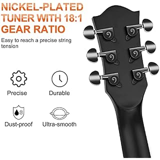 Vangoa Guitare acoustique 104 cm, noir mat – Image 2