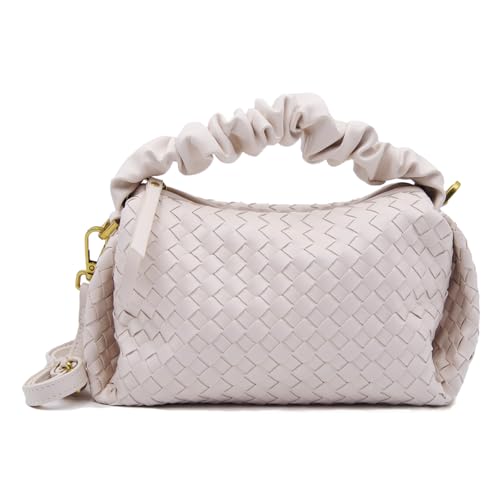 Small Woven Purses, Designer Crossbody Bags for Women Vegan Leather Bags Evening Woven Handbag Clutch