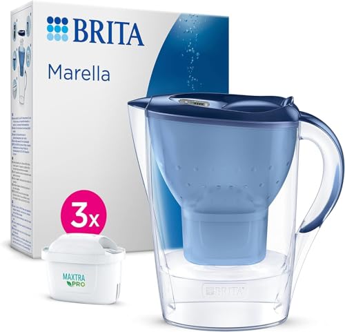 BRITA Jarra con Filtro de Agua Marella Azul (2,4 l) Incl. 3x Cart...